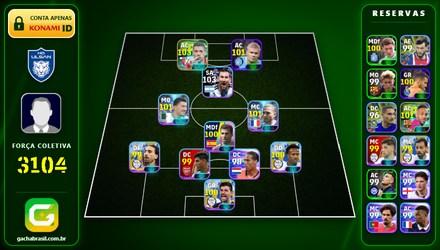 Imagem da oferta [FORÇA: 3104] MESSI 103 + SUÁREZ 103 + HAALAND 101 + AUBAMEYANG 101 - CONTA EFOOTBALL MOBILE