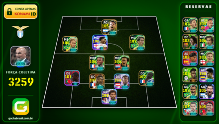 Imagem da oferta [FORÇA: 3259] NEYMAR 108 + THURAM 107 + KAKÁ 107 + DESAILLY 107 - CONTA EFOOTBALL MOBILE