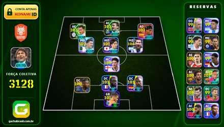 Imagem da oferta [FORÇA: 3128] MESSI 104 + YAMAL 103 + HAZARD 102 + AUBAMEYANG 102 - CONTA EFOOTBALL MOBILE