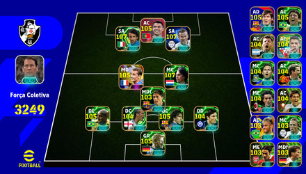 Imagem da oferta [CONTA] [FORÇA: 3249] MESSI 105 + RONALDO 105 + NEYMAR 103 + BALE 107