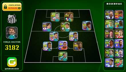 Imagem da oferta [FORÇA: 3182] DEL PIERO 107 + ADEYEMI 105 +GUIMARÃES 106 + MESSI 104 - CONTA EFOOTBALL MOBILE