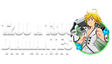 Imagem da oferta 💎 1200–1300 Diamantes + 5–15 UR Aleatórios Nível Máximo + 15–20 Cupons SSR + ✨ UR Dark Meliodas