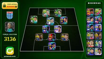 Imagem da oferta [FORÇA: 3136] MESSI 105 + SUAREZ 104 + COURTOIS 101+ SHEVCHENKO 102 - CONTA EFOOTBALL MOBILE