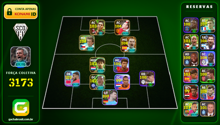 Imagem da oferta [FORÇA: 3173] INIESTA 108 + ROSICKY 106 + MESSI 104 + ROONEY 104 - CONTA EFOOTBALL MOBILE