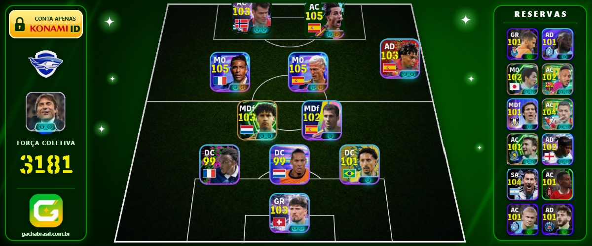 Imagem da oferta [FORÇA: 3181] FERRAN 105 + OLMO 105 + OLISE 105 + RIJKAARD 103 - CONTA EFOOTBALL MOBILE